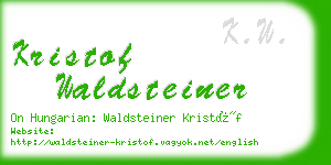 kristof waldsteiner business card